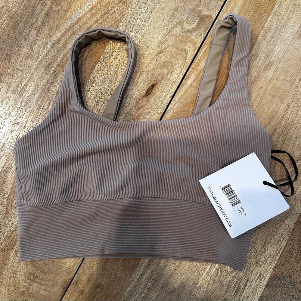 Beach Riot Tan Sports Bra Seamless Comfort